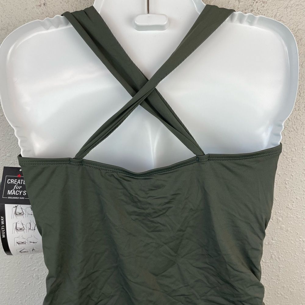 NWT La Blanca Olive Green Tankini Swim Top - Picture 5 of 6